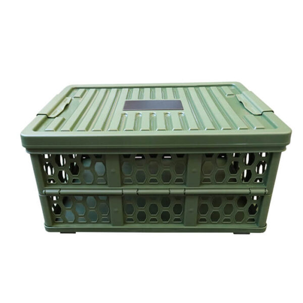 folding plastic basket with lid